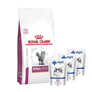 ROYAL CANIN Renal Select Feline 2kg + ENZO VET Renal su jautiena želė katėms 3x100g