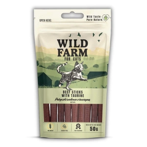 WILD FARM jautienos paplotėliai su taurinu 50g skanėstai katėms