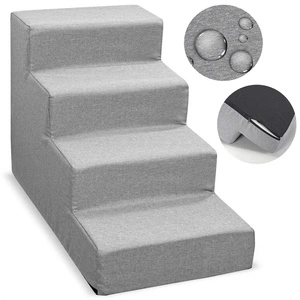 NUXIE® PREMIUM Šunų laiptai 4 pakopų rampa su platforma 54cm