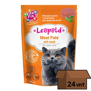 Leopold mėsos paštetas su ėriena katėms 24x100g