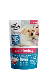 Frendi- Junior, mėsos gabalėliai subtiliame padaže su veršiena 100g