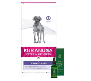 EUKANUBA Dermatosis FP 12kg + LAB-V Omega 3 ir 6 riebalų rūgštys bendrai šunų ir kačių sveikatos, kailio ir odos būkle
