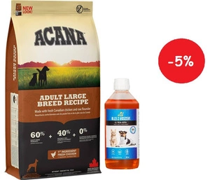ACANA HERITAGE Adult Large Breed 17kg + LAB V Lašišų aliejus šunims ir katėms 500ml
