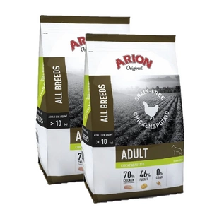 Arion Original Grain Free Chicken & Potato sausas maistas suaugusiems šunims 2x12kg