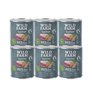 WILD FARM Superfood Duck (Antis su kvinoja, morkomis ir žolelėmis) 6x800 g pašaro šunims be grūdų