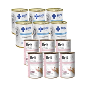 BRIT GF Veterinary Diets Dog Hypoallergenic 6x400g + ENZO VET Hipoalerginė dieta su kalakutiena šunims 6x400g