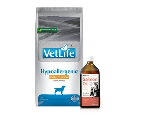 FARMINA Vet Life Hypoallergenic Fish & Potato 12kg + Lab-V 100% lašišų aliejus įvairaus amžiaus šunims ir katėms 500ml šalto spaudimo