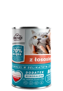 Frendi gabaliukai subtiliame padaže su lašiša 400g katėms