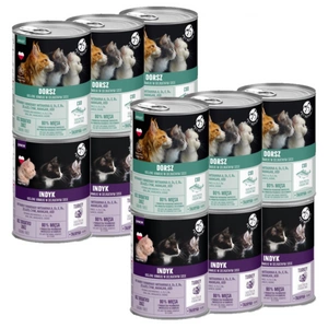 PetRepublic gabaliukai padaže 6x400g su kalakutiena + 6x400g su menke