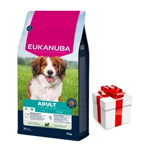 EUKANUBA Adult Small&Medium Breed Rich In Lamb & Rice 12kg + Staigmena Šunui