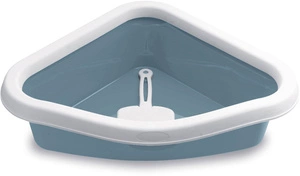 Sprint kampinė šiukšlių dėžė, balta/mėlyna, 40 x 56 x 14 cm, Stefanplast