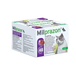 Milprazon 16mg/40mg tabletės nuo kirminų ne mažiau kaip 2 kg sveriančioms katėms, N4, 4 tabl.