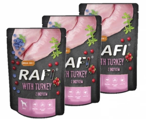 Rafi su kalakutiena šunims - paketėlis 3x300g (juoda pakuotė)