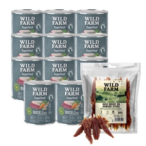 WILD FARM Superfood Duck (Antis su kvinoja, morkomis ir žolelėmis) 12x800 g pašaro šunims be grūdų + nemokamas skanėstas