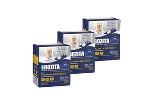 Bozita Dog Naturals :Viščiukas ir ryžiai drebučiuose 3x370g
