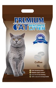 Premium Cat Clumping Bentonite kraikas - kava katėms 5L