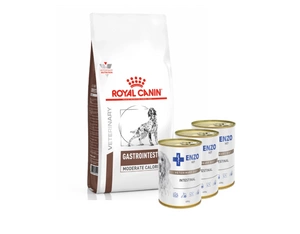 ROYAL CANIN Gastro Intestinal Moderate Calorie GIM23 2kg + ENZO VET Žarnyno dieta šunims su ėriena 3x400g