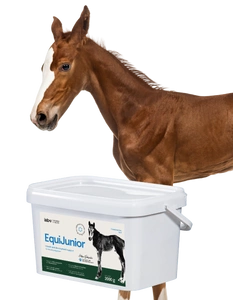 Lab-v EquiJunior - Papildomas pašaras kumeliukams, skirtas jaunų arklių ir ponių augimui, vystymuisi ir tinkamai mitybai palaikyti 2kg