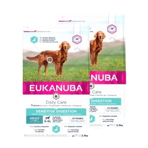 Eukanuba Dog Dry Daily Care Adult Sensitive Digestion All Breeds Chicken Bag 2x2,3 kg
