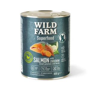 WILD FARM Superfood Salmon (lašiša su cukinijomis, saldžiosiomis bulvėmis ir žolelėmis) 800 g pašaro šunims be grūdų