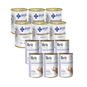 BRIT GF Veterinary Diets Dog Gastrointestinal 6x400g + ENZO VET Žarnyno dieta šunims su ėriena 6x400g