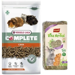 VERSELE-LAGA Cavia Complete - jūrų kiaulytėms 1,75kg +VITAPOL Šienas dideliems graužikams 800g