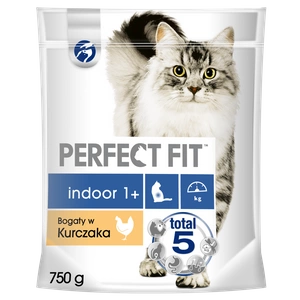 PERFECT FIT (Indoor 1+) 750g Vištienos turtingas sausas ėdalas katėms, gyvenančioms patalpose