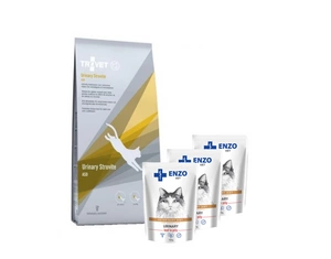 TROVET ASD Urinary Struvite (katėms) 2,5kg + ENZO VET šlapalas su jautiena želė katėms 3x100g