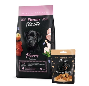 FITMIN DOG For Life Puppy 12kg + Fitmin For Life sausainiai šunims ir katėms 50 g skonių mišinys