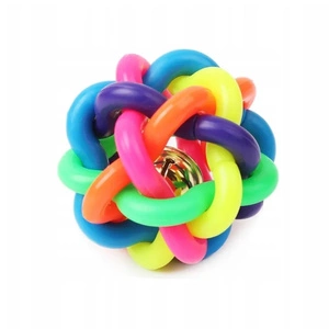 NUXIE Žaislas šunims austas guminis kamuolys su varpeliu 6cm