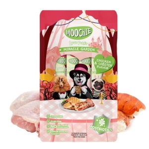 MOOCHIE Love Puree Creamy Chicken &amp; Lobster 4x15g vištienos ir omaro skonio šunų skanėstai