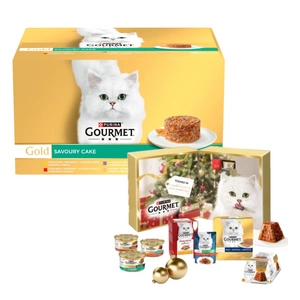 Purina Gourmet Gold kačių maistas Savoury Cake 48 x 85g + mega advento kalendorius nemokamai