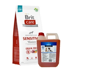 BRIT CARE Grain-free Sensitive Venison 12kg + LAB V Lašišų aliejus šunims ir katėms 5000ml