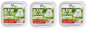 Vetexpert RAW PALEO PATE MINI šuniukų jautiena 3x150g - jautienos padėklas