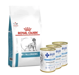 ROYAL CANIN Anallergenic AN18 8kg + 3x ENZO VET Hipoalerginė dieta su kalakutiena šunims 400g