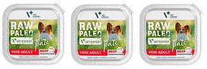 Vetexpert RAW PALEO PATE MINI suaugusiųjų jautiena 3x150g - jautienos padėklas