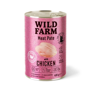 WILD FARM Paštetas su vištiena 400g - maistas katėms be glitimo
