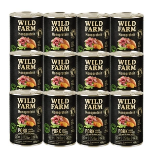 Wild Farm Monoprotein Pork 12x400g hipoalerginis maistas šunims