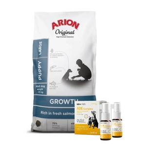 ARION Original Growth Salmon Puppy Large Breeds 12kg + Lab-V ADE Complex - vitaminų A, D ir E kompleksas šunims ir katėms