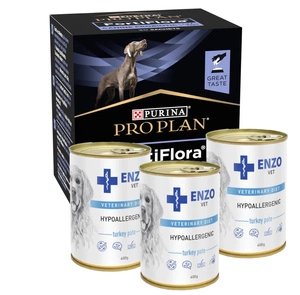PURINA PVD FortiFlora Dog 30 paketėlių + 3x ENZO VET Hipoalerginė dieta su kalakutiena šunims 400g