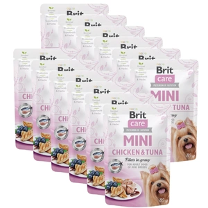 Brit Care Mini vištienos ir tuno filė su padažu 12x85g