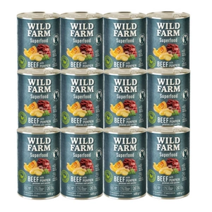 Wild Farm Superfood Beef 12x400 g pašaro šunims be grūdų