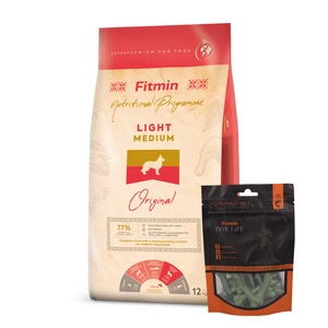 FITMIN Medium Light 12 kg + FITMIN Dantų skanėstas šunims su jūros dumbliais 70g