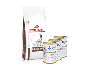 ROYAL CANIN Gastro Intestinal GI25 7,5kg + ENZO VET Žarnyno dieta šunims su ėriena 3x400g