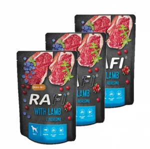Rafi su ėriena šunims - paketėlis 3x300g (juoda pakuotė)