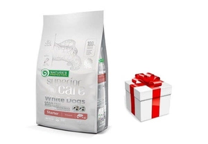 NATURES PROTECTION  Superior Care  White Dogs Grain Free Salmon Starter All Breeds 1,5kg + STAIGMENA ŠUNUI