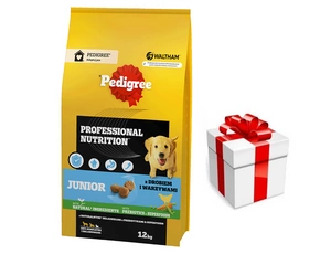 PEDIGREE® Junior Professional Nutrition 12 kg su paukštiena ir daržovėmis - sausas visavertis + Staigmena Šunui
