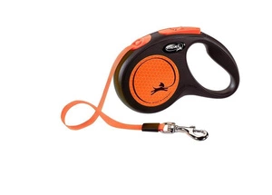 FLEXI pavadėlis New Neon orange S - 5 m iki 15 kg - juosta