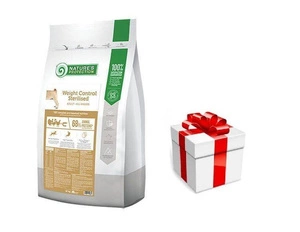NATURES PROTECTION Weight Control Sterilizuoti naminiai paukščiai su kriliu suaugusiems visų veislių paukščiams 12kg + STAIGMENA ŠUNUI