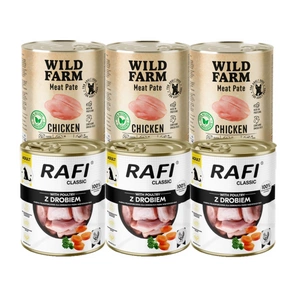 DOLINA NOTECI Mokra Rafi Classic + WILD FARM Paukštienos paštetas 6x800g
